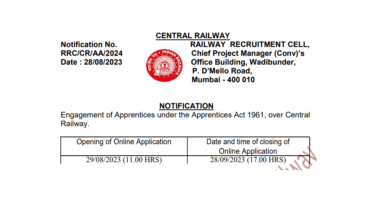 Central Railway apprentice 2023 Sarkari Result, 2409 Posts, 10th Pass, ITI Pass